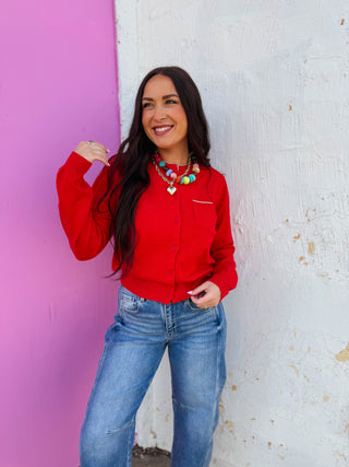 Angie Cardigan-Red