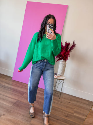 Briar High Rise Two Tone Barrel Denim