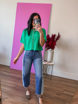 Simply Essential Knit Top-Green