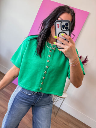 Simply Essential Knit Top-Green