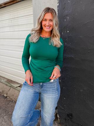 Everyday Essential Long Sleeve-Hunter Green