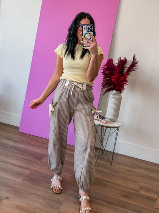 Lola Waffle Knit Tee-Lemon