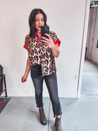 Mila Leopard Button Down