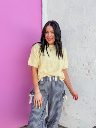 Harper Knit Top-Lemon