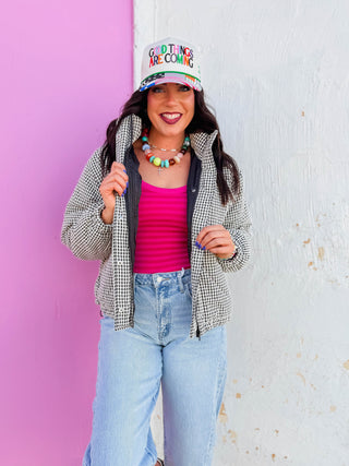 Jacie Gingham Puffer Jacket