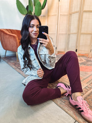 Venice Barrel Active Pants-Dark Plum