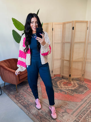 Essential Ribbed Tee-Midnight Navy