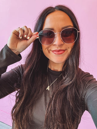 Jezabell Sunglasses-Rose Gold/Brown