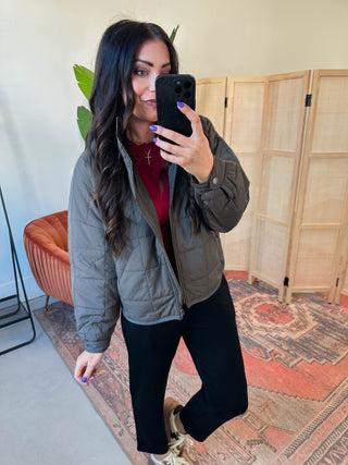 Chandler Quilted Jacket-Charcoal