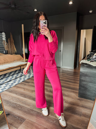 Alana Ribbed Pullover-Plum Pink