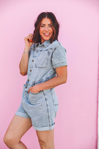 Elsie Denim Romper