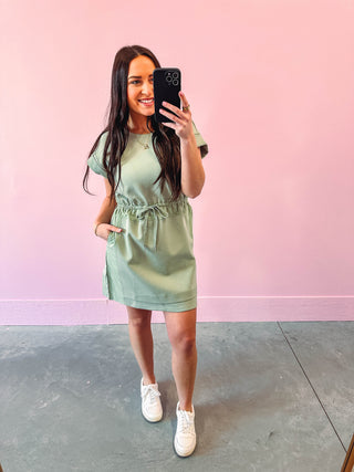 Janelle Mini Dress-Sage