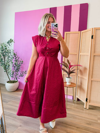 Rena Striped Midi Dress