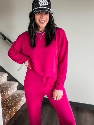 Cozy Core Pullover-Plum Pink