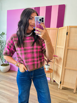 Daria Plaid Knit Top