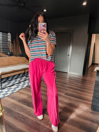 Power Play Track Pants-Plum Pink