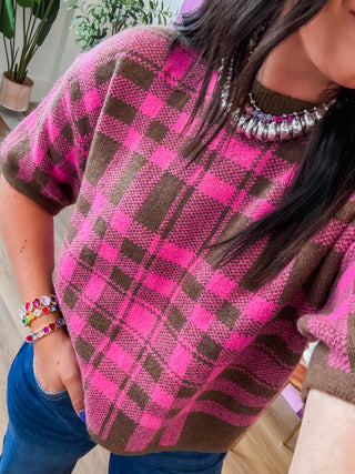Daria Plaid Knit Top