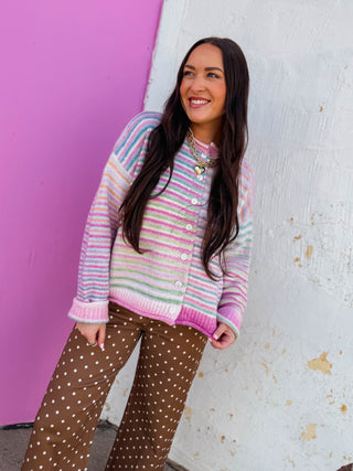 Rainbow Rush Cardigan-Strawberry Mix