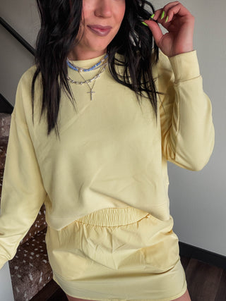 Alana Ribbed Pullover-Lemon