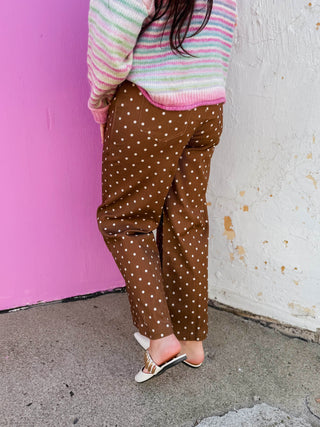 Spotted In Style Pants-Brown
