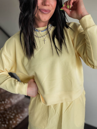 Alana Ribbed Pullover-Lemon