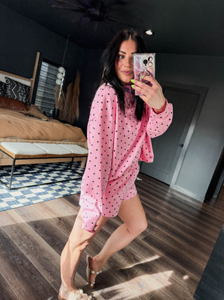 Pink Pop Polka Dot Pullover