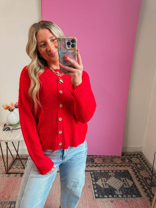 Sweet Comfort Cardigan-Poppy