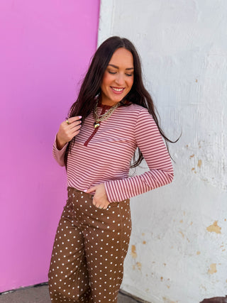 Jo Striped Henley Top