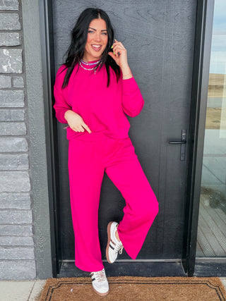Alana Ribbed Pullover-Plum Pink