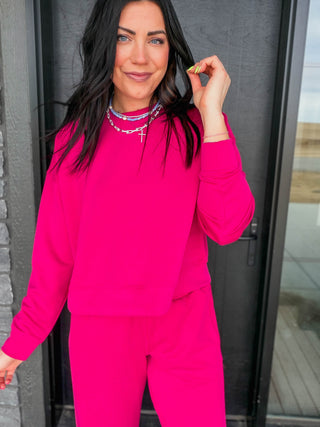 Alana Ribbed Pullover-Plum Pink