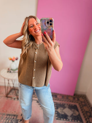 Amber Sweater Vest-Mocha