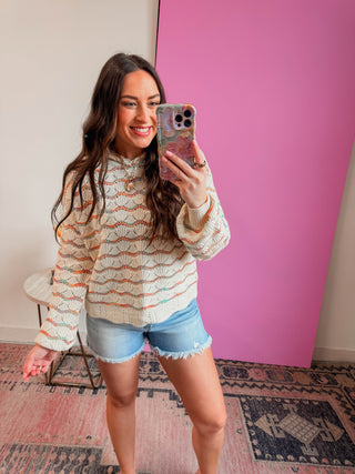 Happy Hues Hooded Sweater