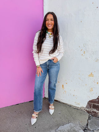 Brynn Sweater-Ivory/Camel