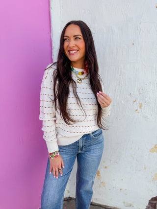 Brynn Sweater-Ivory/Camel