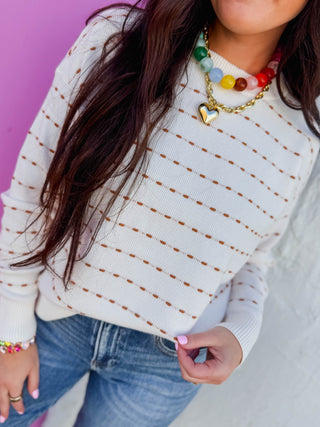 Brynn Sweater-Ivory/Camel