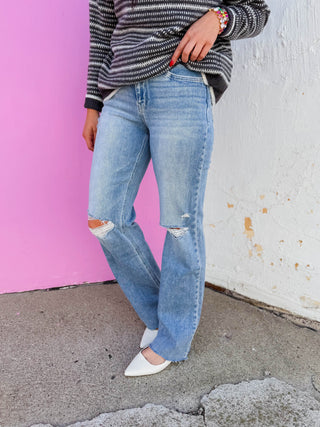 Dakota High Rise Slim Wide Leg Denim