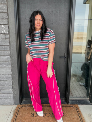 Power Play Track Pants-Plum Pink