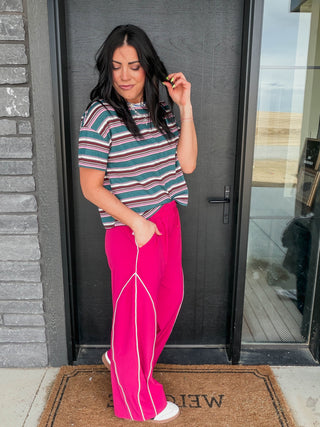 Power Play Track Pants-Plum Pink