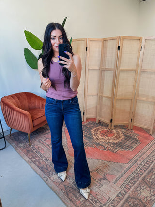 On The Daily Ribbed Tank-Rose Taupe