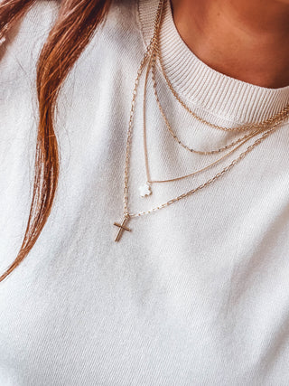 4 Layer Gold Cross Necklace