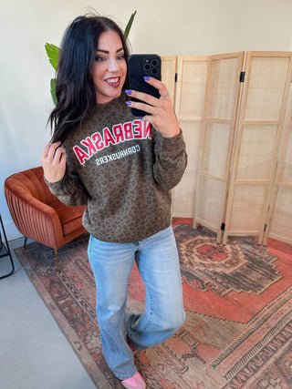 Nebraska Cornhuskers Leopard Crew