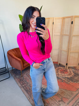 Everyday Essential Long Sleeve-Hot Pink