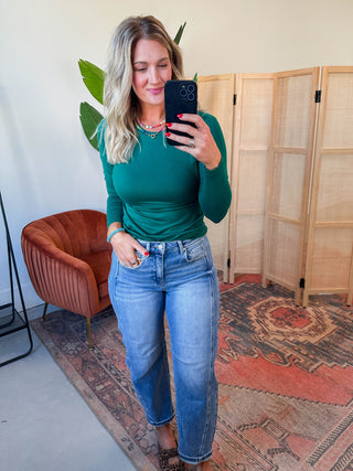 Everyday Essential Long Sleeve-Hunter Green