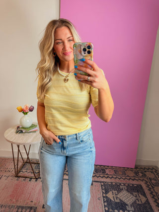 Lindy Knit Top-Lemon