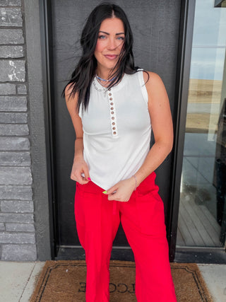 Ashton Henley Tank-Off White