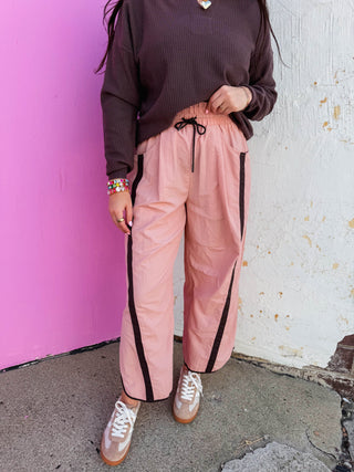 Freeform Barrel Pants-Dusty Pink