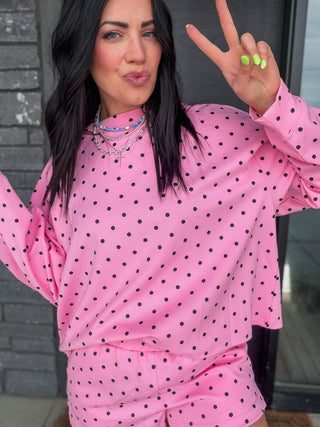 Pink Pop Polka Dot Pullover