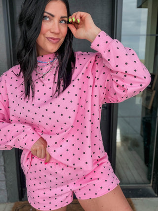 Pink Pop Polka Dot Pullover