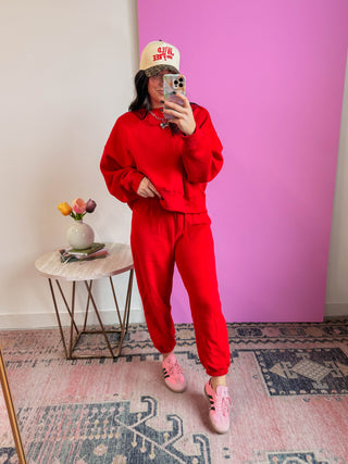 Easy Living Joggers-Red