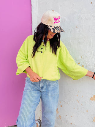 Kara Henley Sweater-Chartreuse